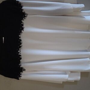Chico's Black & White Blouse 3/4 length sleeves hand washable measures 42" X 25"